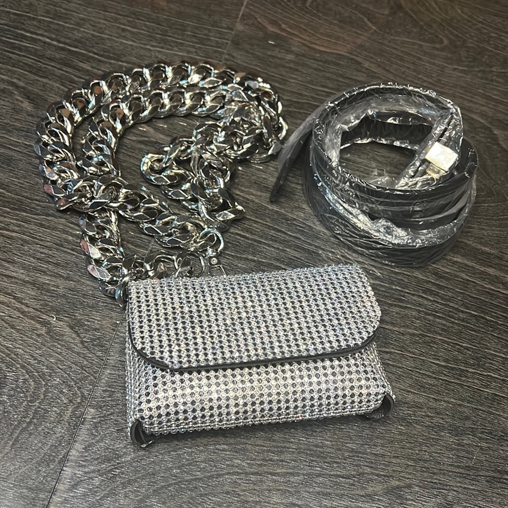 Fashion micro belt bag with detached chain strap